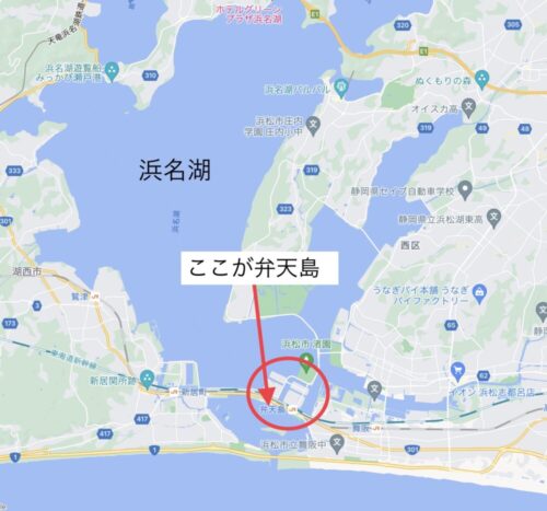 浜松市弁天島周辺の地図のの画像